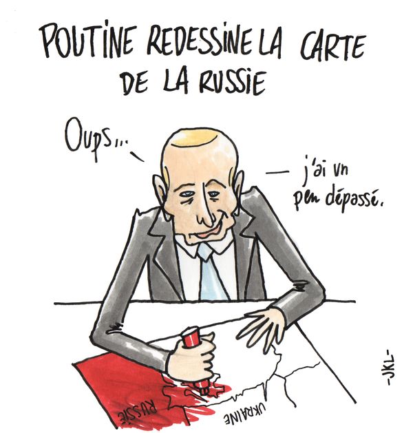 Путин раскрашивает карту России. «Ой, ручка больше захватила»