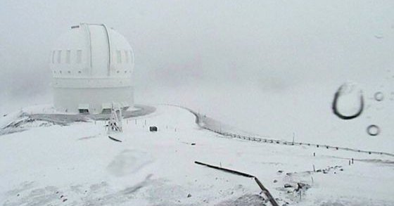 На Гавайях выпал снег