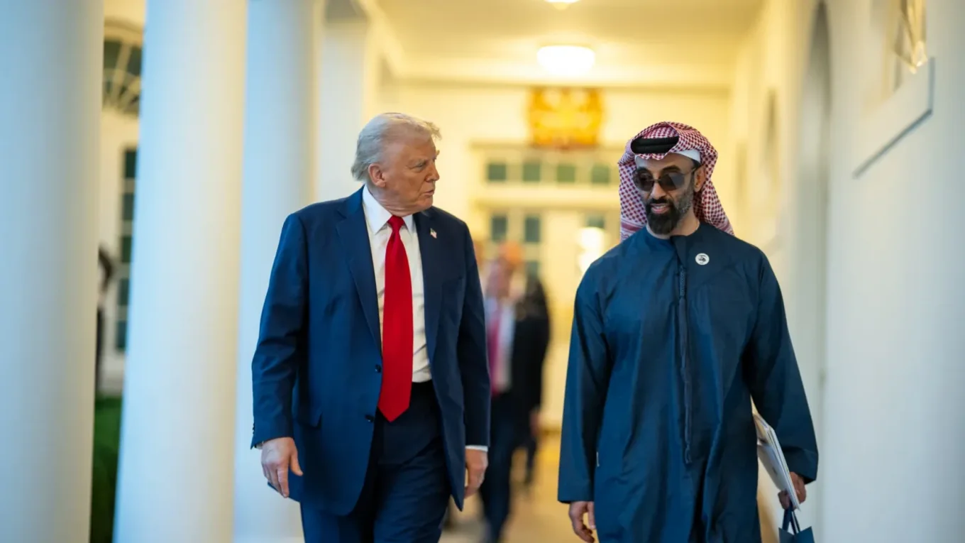U.S. President Donald Trump meets with the UAE’s national security adviser, Sheikh Tahnoon bin Zayed Al Nahyan.  The White House