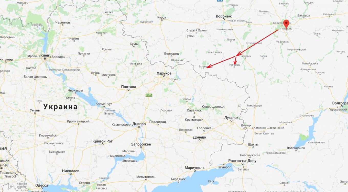 Эта ветка ведет к железнодорожному узлу Валуйки в Белгородской области