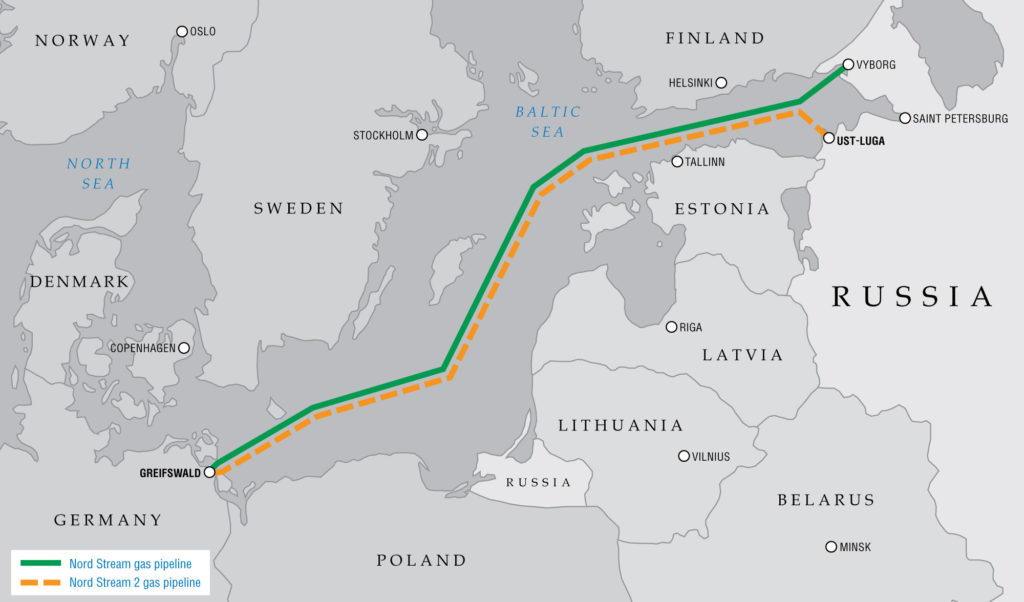 Фото: схема газопровода Nord Stream-2