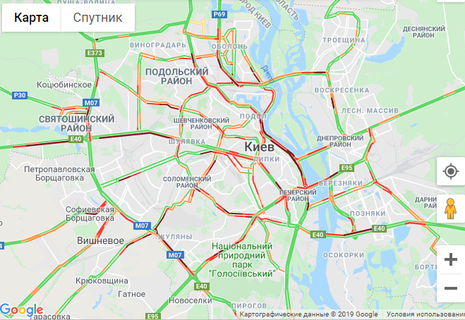 Киев сковали утренние пробки