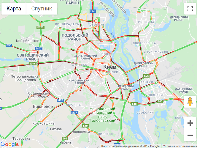 Киев сковали утренние пробки