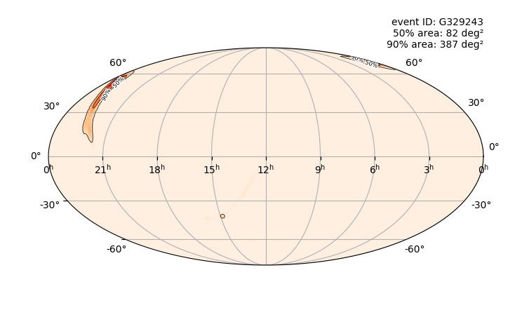 Локализация S190408an на небе. LIGO