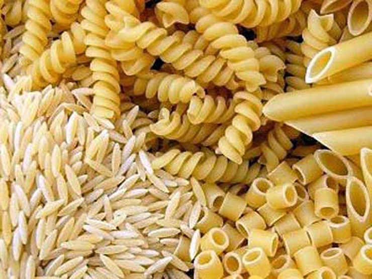 Белый рис, макароны и выпечка