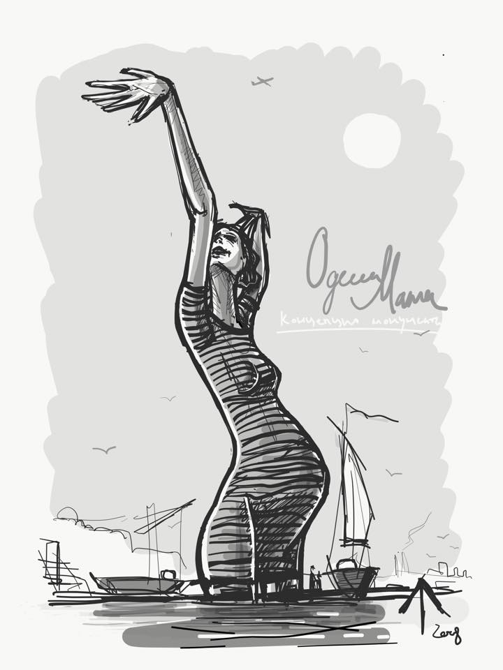 В Одессе появится еще одна скульптура Александра Милова: Роза в тельняшке