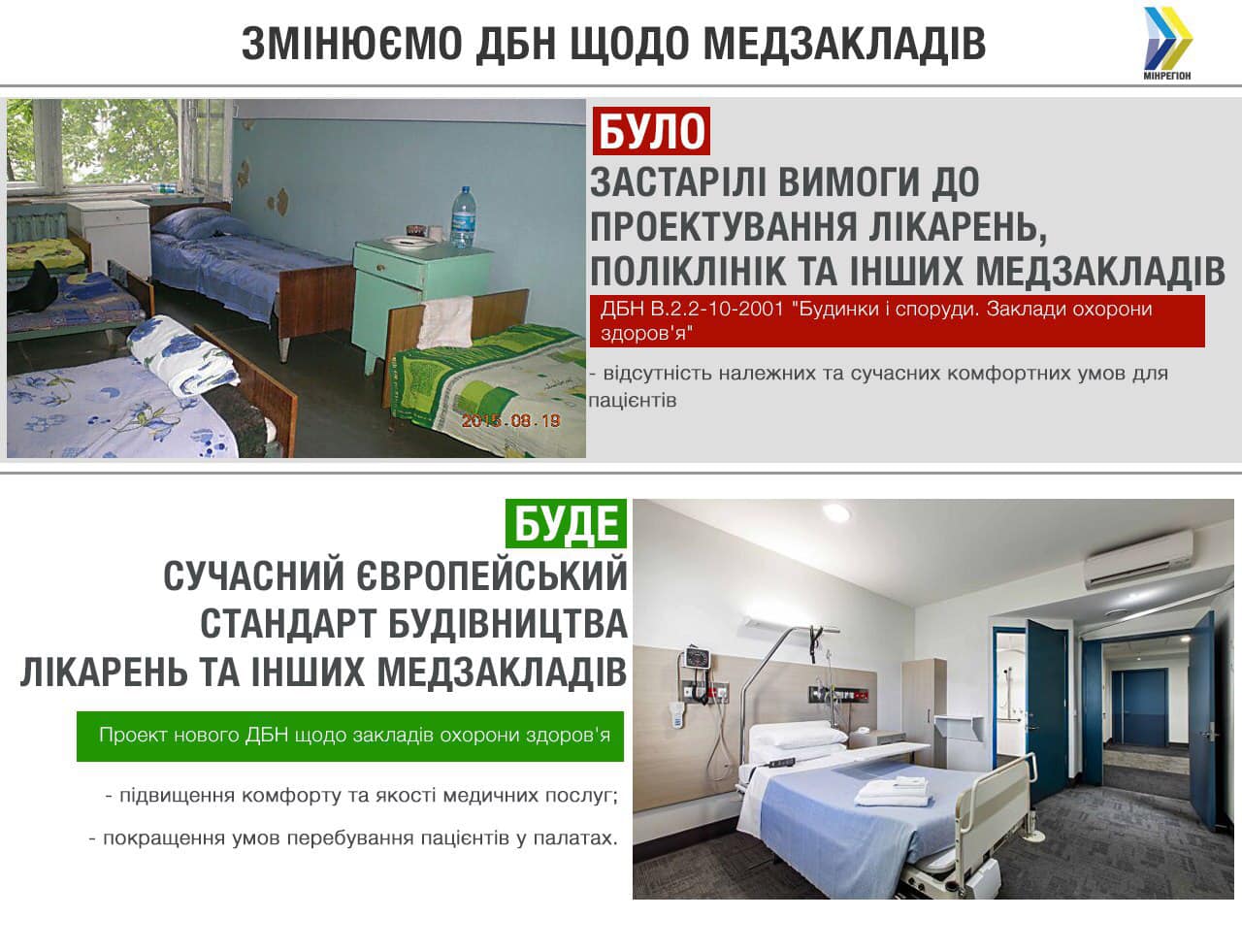 В Украине изменят нормы строительства больниц