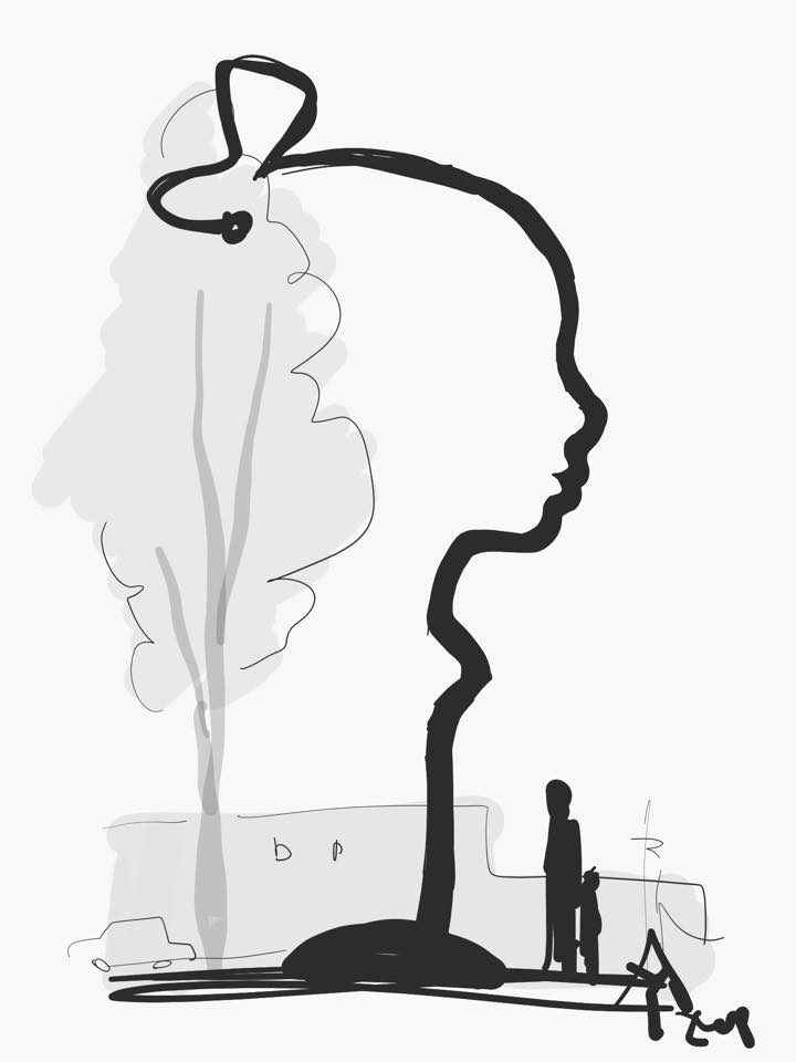 Арт-объект создан в виде профиля лица дочери Милова