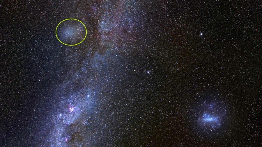 Галактика Antlia 2 на небе. Credit: Gaia 