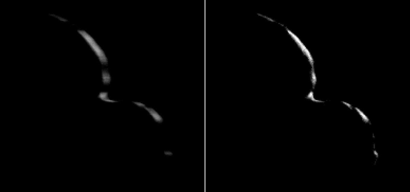 Двойной полумесяц Ультима Туле (2014 MU69). NASA/Johns Hopkins University