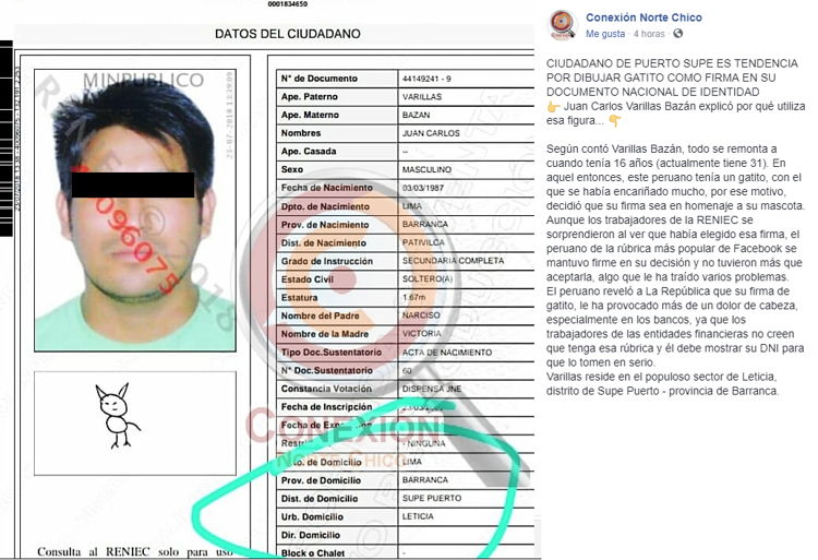 Мужчина из Перу смешно расписывается