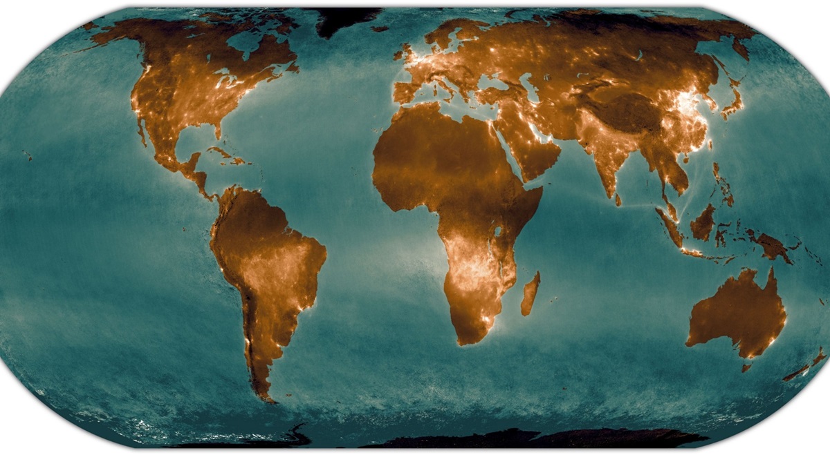 Карта демонстрирует выбросы диоксида азота