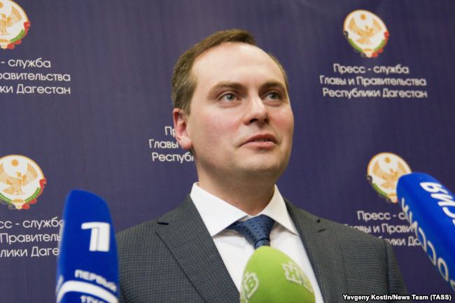 Артем Здунов, назначенный на должность председателя правительства Республики Дагестан. Махачкала, 7 февраля 2018 года
