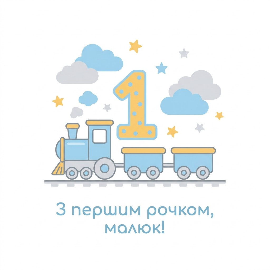 Привітання подрузі з 1 рочком сина
