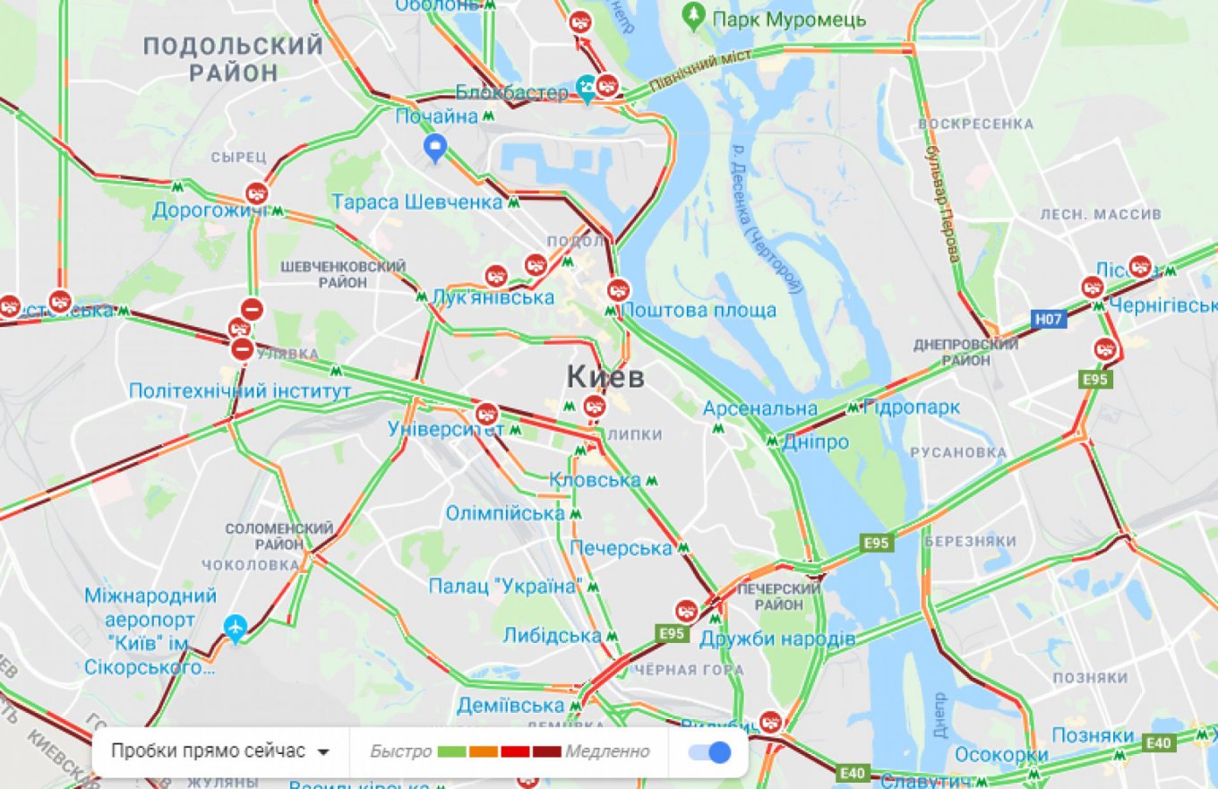 Пробки в Киеве 23 августа 