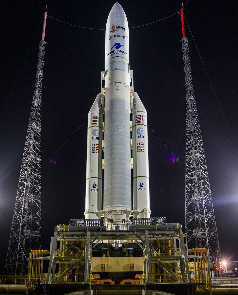 Ракета-носитель Ariane 5, которая выведет космический телескоп James Webb в космос