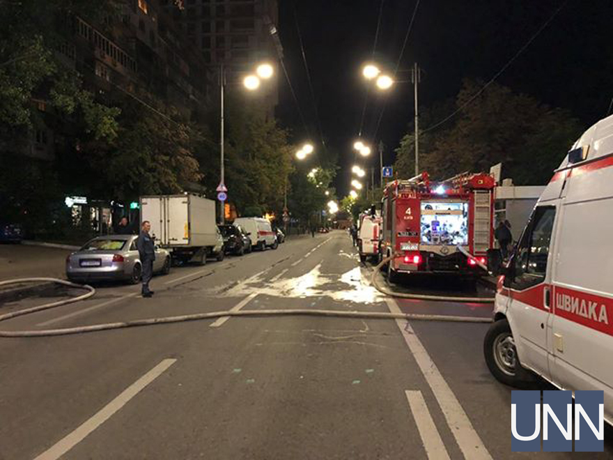 Пожар в центре Киева (фото)