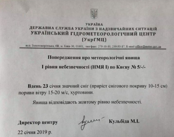 В Украине объявлено штормовое предупреждение