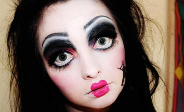 фото грима на Хэллоуин (образ куклы)