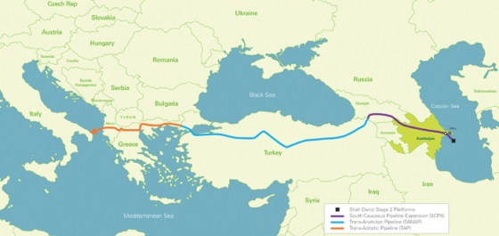 Карта газопровода в обход России