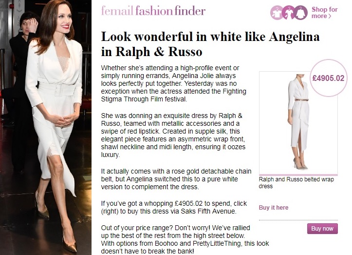 Свой образ Джоли дополнила красной помадой