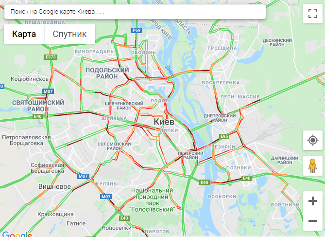 Киев сковали утренние пробки
