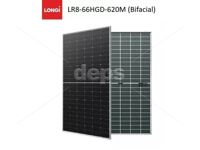 Солнечная панель Longi LR8-66HGD-615M (615W, Bifacial, HPDC, silver frame)