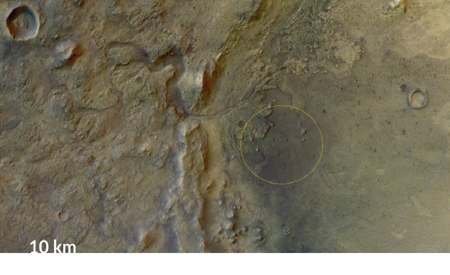 Место высадки марсохода миссии Mars 2020 (Credits: NASA/JPL) 