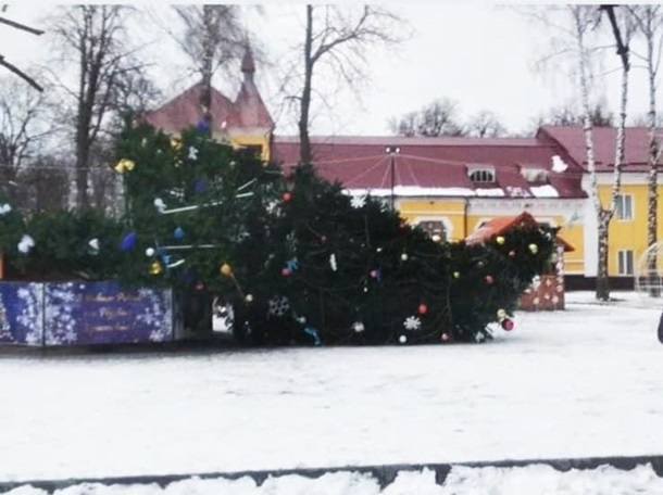 В Хмельницкой области упала главная городская елка