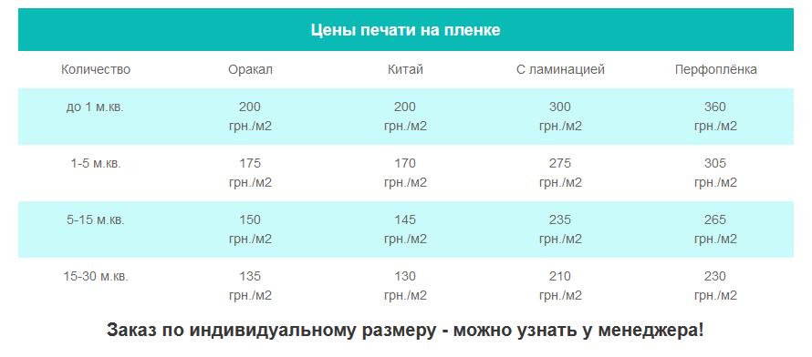 печать на плёнка оракал