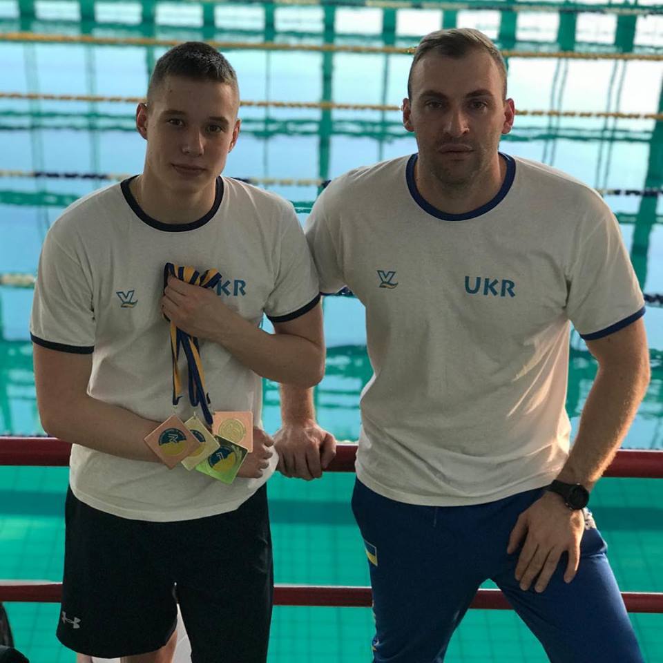 Чемпион Украины Максим Ткачук и его тренер Владимир Самчук