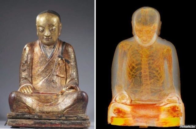 Внутри 1000-летней статуи Будды нашли тайное послание