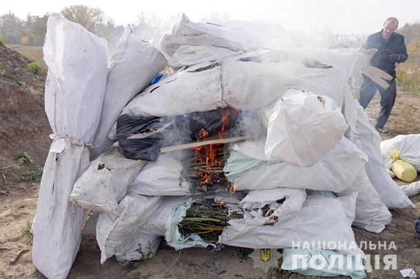 Наркотики были уничтожены путем сожжения