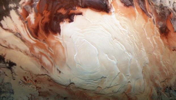 Южная полярная шапка Марса. Credit: NASA 