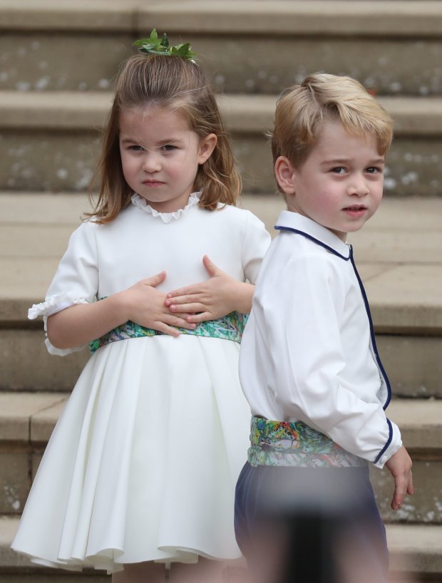 Принц Джордж и принцесса Шарлотта на свадьбе принцессы Евгении