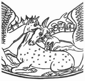 Грифоны, терзающие оленя