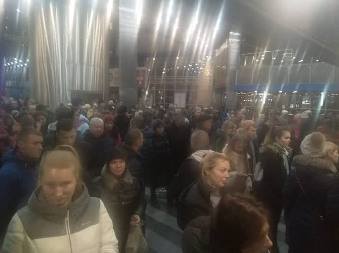 Очереди на вокзале Киева
