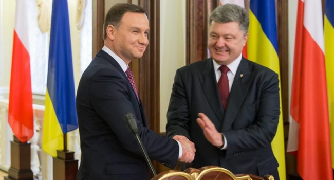 Президенты Польши и Украины Анджей Дуда и Петр Порошенко