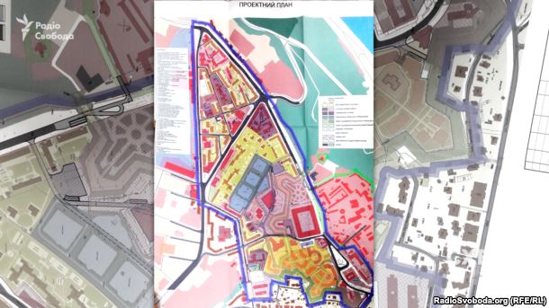 Проект детального плана, охватывающего большую часть защитной зоны Киево-Печерской лавры
