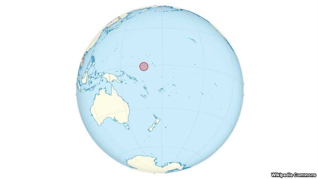 Науру на глобусе