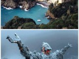 Статуя «Христос из Бездны» в бухте Сан Фруттуосо (Италия)