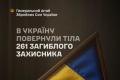 Україна повернула 261 тіло загиблих захисників у межах репатріаційних заходів