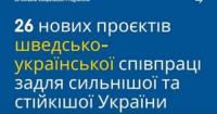 Швеція виділить 4,5 млн євро на 26 спільних проєктів з Україною