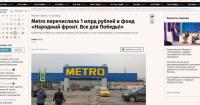 METRO перерахувало 1 мільярд рублів на підтримку російської армії