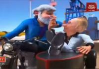 Цілує руку вбивці: в Індії мультяшні Моді та Путін заспівали про дружбу, є в кадрі і Трамп (відео)