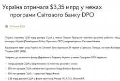 Україна отримала $3,35 мільярда від Світового банку на стабільність бюджету