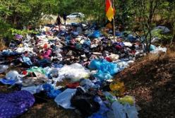 В лесу на Днепропетровщине выбросили фуру секонд-хенда