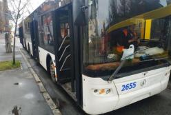 В Киеве загорелся троллейбус с пассажирами (фото) 