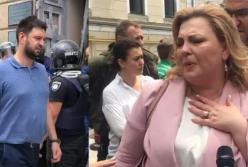 Ставленница Порошенко Владлена Дубинина устроила спектакль под Офисом президента