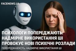 Психологи попереджають: надмірне використання ШІ провокує нові психічні розлади